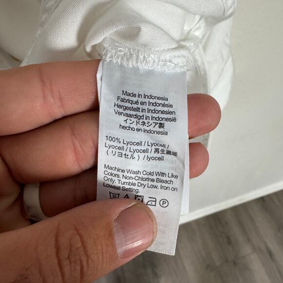 Madewell Relaxed Dolman Button-Up Shirt WMNS XS White Natural Undyed Long Sleeve - Picture 8 of 9